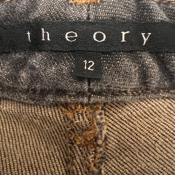 Theory Women's Bootcut Jeans Gray/Brown Wash Denim Wide Leg Size 12 - Picture 3 of 11